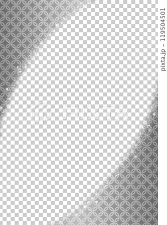 七宝文の斜めフレーム素材、年賀状素材（ブラック） 119504501
