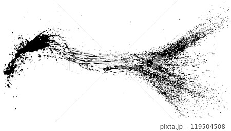 波　波しぶき　手書きの毛筆イラスト 119504508