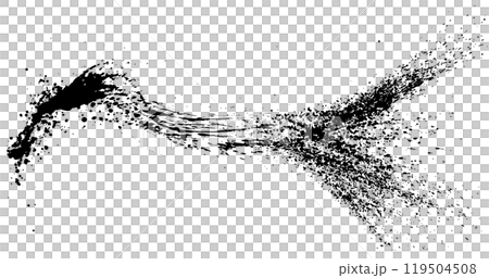波　波しぶき　手書きの毛筆イラスト 119504508