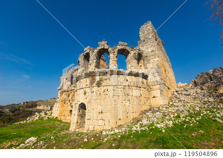 Ancient great bath ruins in Tlos 119504896