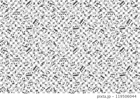 點綴著音符的無縫背景的向量插圖 119506044