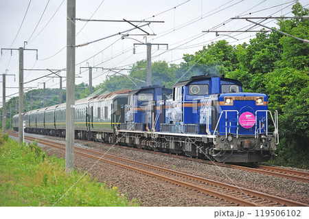 千歳線　植苗－美々　JR北海道　DD51-1093＋DD51-1140（函館）＋JR西日本　24系 119506102