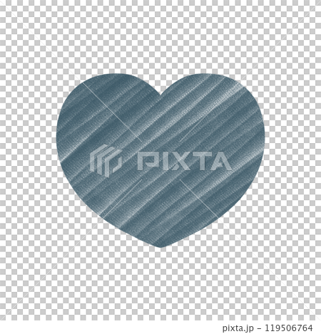 Hand-drawn hearts - dull blue 119506764