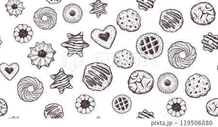 Cookie set hand drawn illustration. Cookie set hand drawn illustration. 119506880
