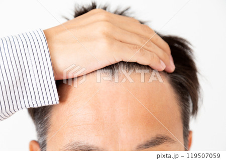 ミドル男性の頭髪 119507059