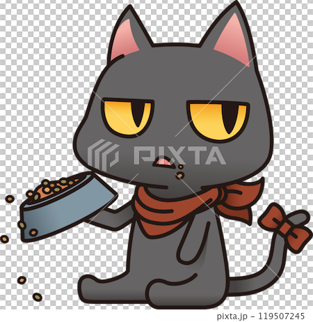 黑貓餵食時分心 119507245