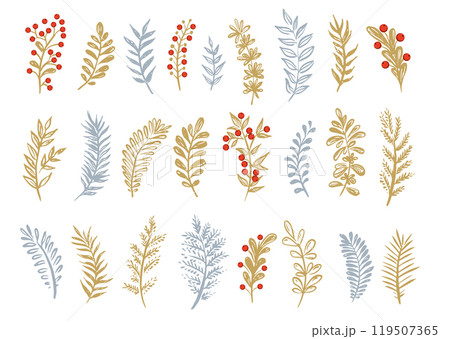 Branches collection hand drawn, vector. Branches collection hand drawn, vector. 119507365