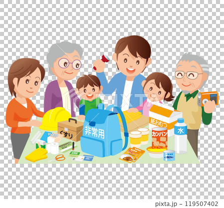 災害に備える家族-05 119507402