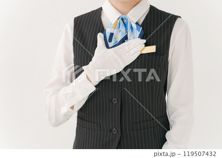 白い手袋をした事務服の女性 白い手袋をした事務服の女性 119507432