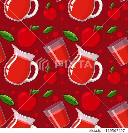 Seamless Apple Juice Pattern 119507497