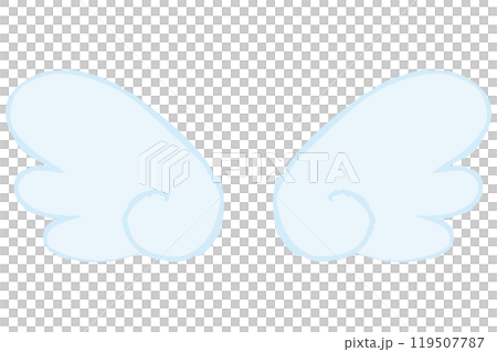 Hand-drawn cute angel wings light blue 119507787