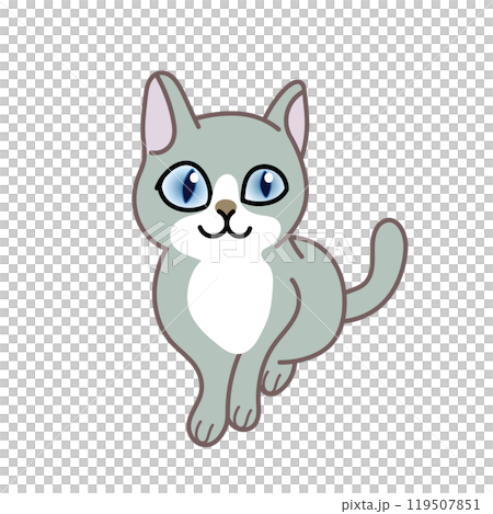 灰色小貓插畫 119507851