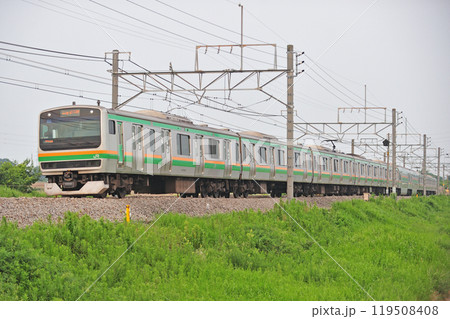 高崎線 岡部ー本庄 JR東日本 E231系1000番台 U584編成(国府津) 高崎線 岡部ー本庄 JR東日本 E231系1000番台 U584編成(国府津) 119508408