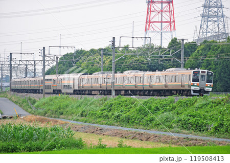 高崎線 本庄ー岡部 JR東日本 211系 C17編成(高崎) 高崎線 本庄ー岡部 JR東日本 211系 C17編成(高崎) 119508413