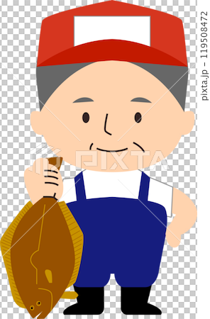 工作在魚市場的老人 119508472