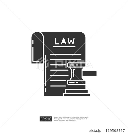 The image depicts a legal document with the word "LAW" prominently displayed, alongside a gavel, symbolizing justice and the legal system. The image depicts a legal document with the word "LAW" prominently displayed, alongside a gavel, symbolizing justice and the legal system. 119508567