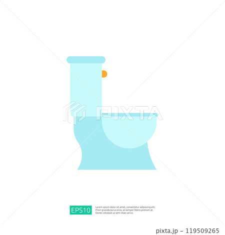 A simple, minimalist illustration of a toilet, designed in light blue colors, emphasizing a clean and modern aesthetic. A simple, minimalist illustration of a toilet, designed in light blue colors, emphasizing a clean and modern aesthetic. 119509265