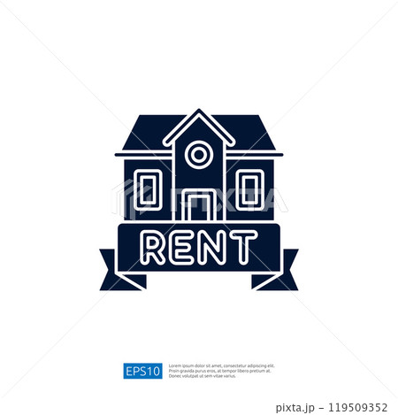 The image features a simple graphic of a house with the word "RENT" prominently displayed, symbolizing rental properties or real estate services. The image features a simple graphic of a house with the word "RENT" prominently displayed, symbolizing rental properties or real estate services. 119509352