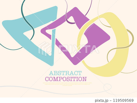 Abstract background with deformed shapes and lines. A simple color composition for posters, posters, banners, covers Abstract background with deformed shapes and lines. A simple color composition for posters, posters, banners, covers 119509569