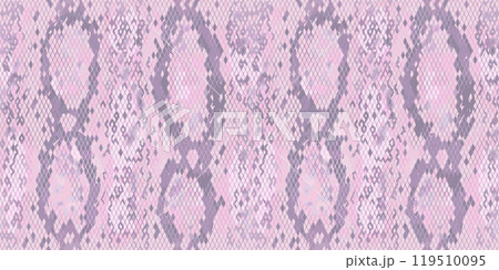 シームレス　パターン　ベクター　ピンク色　パイソン柄　2025巳年年賀状背景 119510095