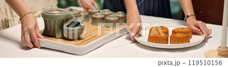 Family Serving On The Table 119510156
