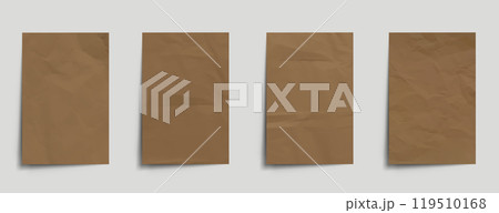 Crumpled brown kraft notebook paper 119510168