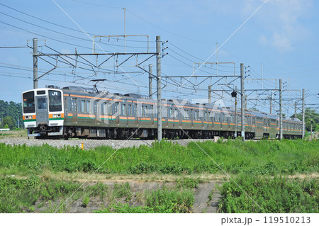 高崎線 岡部ー本庄 JR東日本 211系 C16編成(高崎) 高崎線 岡部ー本庄 JR東日本 211系 C16編成(高崎) 119510213