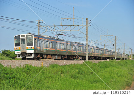 高崎線 岡部ー本庄 JR東日本 211系 C7編成(高崎) 高崎線 岡部ー本庄 JR東日本 211系 C7編成(高崎) 119510214