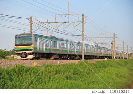 高崎線 岡部ー本庄 JR東日本 E231系1000番台 U513編成(小山) 高崎線 岡部ー本庄 JR東日本 E231系1000番台 U513編成(小山) 119510215