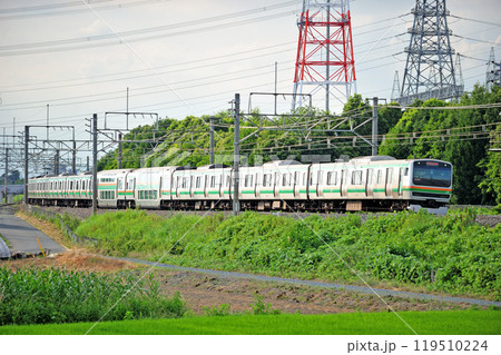 高崎線　本庄ー岡部　JR東日本　E231系1000番台　K-10編成（国府津） 119510224