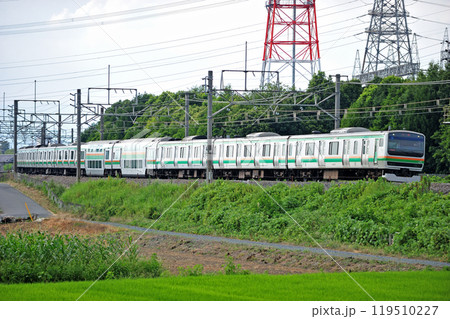 高崎線 本庄ー岡部 JR東日本 E231系1000番台 U513編成(小山) 高崎線 本庄ー岡部 JR東日本 E231系1000番台 U513編成(小山) 119510227