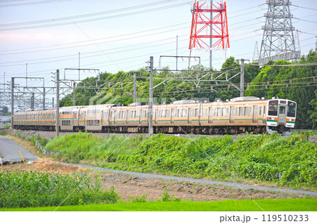 高崎線　本庄ー岡部　JR東日本　211系　C14編成（高崎） 119510233