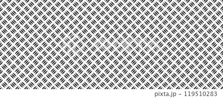 Diamond plate metal seamless pattern. Diamond structure texture. Metal construction background. Geometric diagonal tread stainless floor. Vector illustration isolated on white background Diamond plate metal seamless pattern. Diamond structure texture. Metal construction background. Geometric diagonal tread stainless floor. Vector illustration isolated on white background 119510283