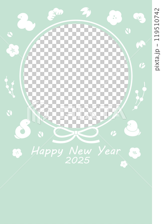 2025蛇年_相框賀年片模板_垂直 119510742