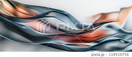 Elegant waves of color intertwine, creating a serene and dynamic composition that captivates with its flowing energy and delicate hues. 119510758