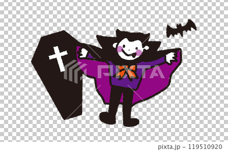 Cute Halloween monster illustration 119510920