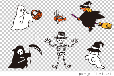 Cute Halloween monster illustration 119510921