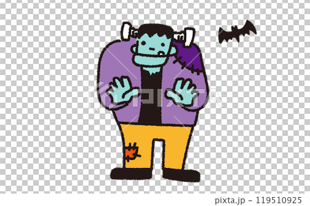 Cute Halloween monster illustration 119510925