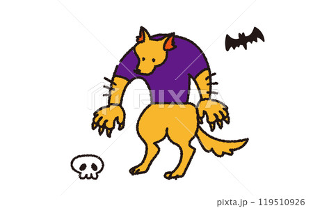 かわいいハロウィンモンスターのイラスト 119510926