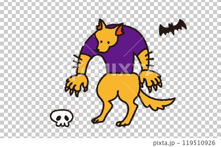 かわいいハロウィンモンスターのイラスト 119510926