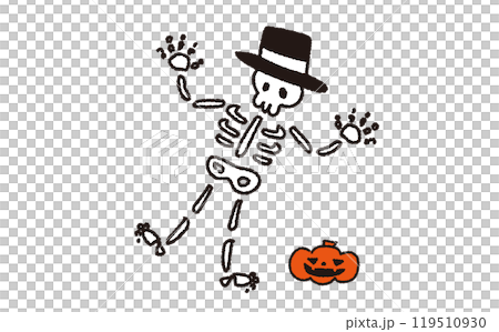 かわいいハロウィンモンスターのイラスト 119510930