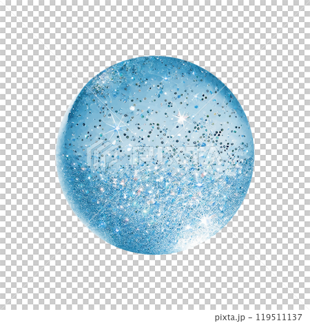 A beautiful spherical design with sparkling blue glitter. 119511137