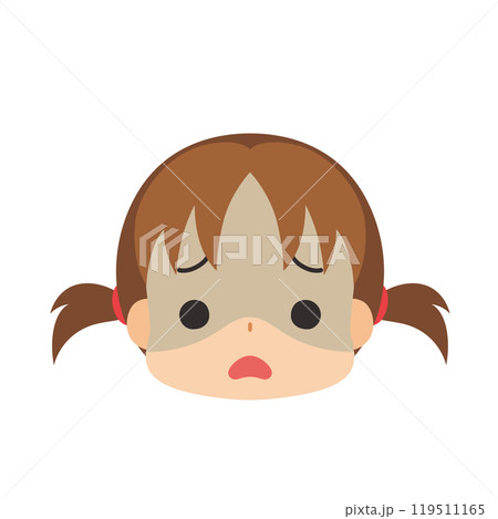 怯える可愛い小さな女の子の絵文字イラスト アイコン 顔 表情 白背景 ベクター 怯える可愛い小さな女の子の絵文字イラスト アイコン 顔 表情 白背景 ベクター 119511165
