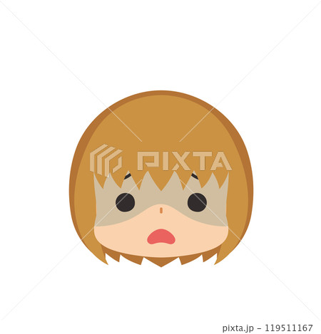 怯える可愛い小さな女の子の絵文字イラスト アイコン 顔 表情 白背景 ベクター 怯える可愛い小さな女の子の絵文字イラスト アイコン 顔 表情 白背景 ベクター 119511167