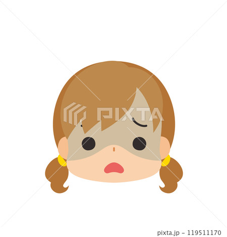 怯える可愛い小さな女の子の絵文字イラスト アイコン 顔 表情 白背景 ベクター 怯える可愛い小さな女の子の絵文字イラスト アイコン 顔 表情 白背景 ベクター 119511170