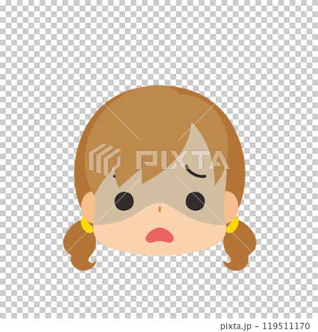 怯える可愛い小さな女の子の絵文字イラスト アイコン 顔 表情 白背景 ベクター 怯える可愛い小さな女の子の絵文字イラスト アイコン 顔 表情 白背景 ベクター 119511170
