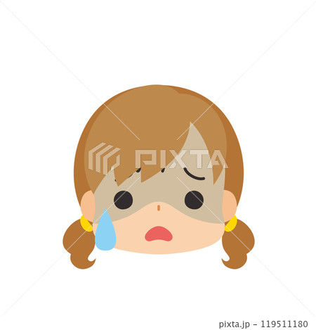 冷や汗をかく可愛い小さな女の子の絵文字イラスト アイコン 顔 表情 白背景 ベクター 冷や汗をかく可愛い小さな女の子の絵文字イラスト アイコン 顔 表情 白背景 ベクター 119511180