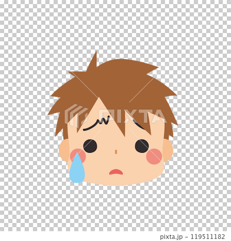 Cute little boy emoji illustration icon face expression white background vector 119511182