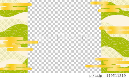 和柄背景に金のヱ霞の背景イラスト素材 119511219