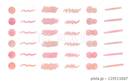 シンプルな手描きの水彩あしらい ピンク2 119511687